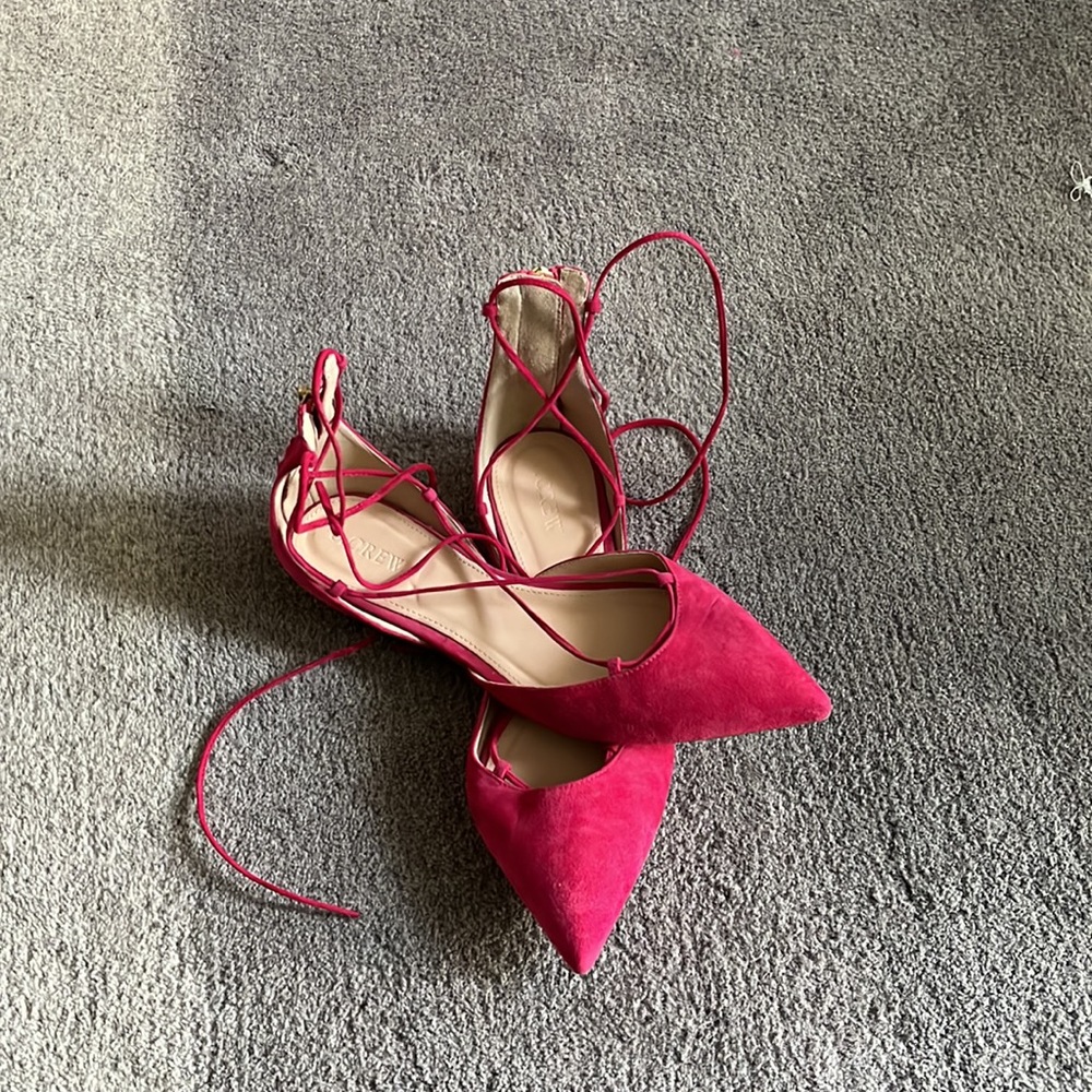 J. Crew Pink Suede Pointed Toe Flats - Picture 4 of 6